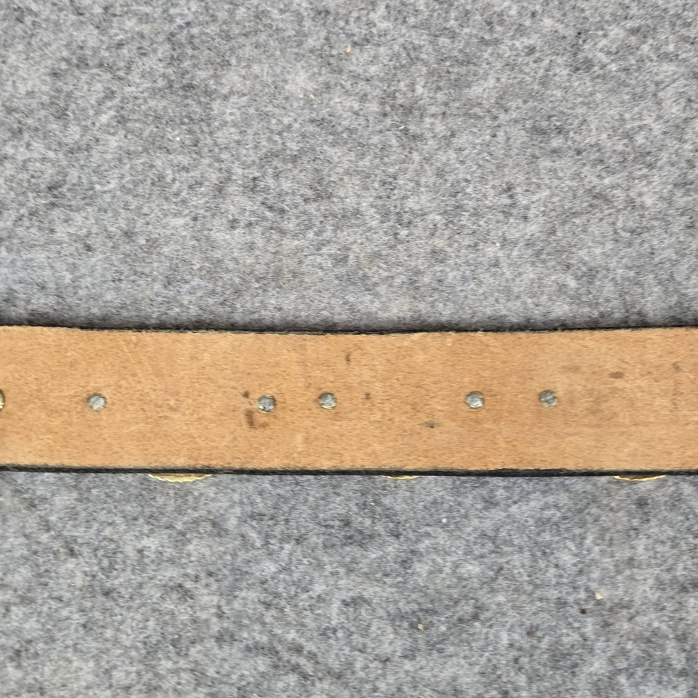 Western Concho Belt 48" Brown Leather Brass Tone Turquoise Inlay Studded Conchos - Picture 16 of 16